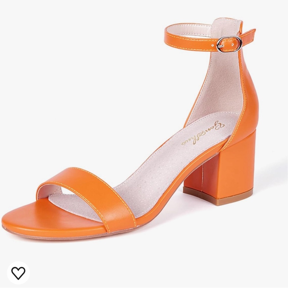 Worn Once! Gen Shou Orange Strappy Heel Sandals - 10